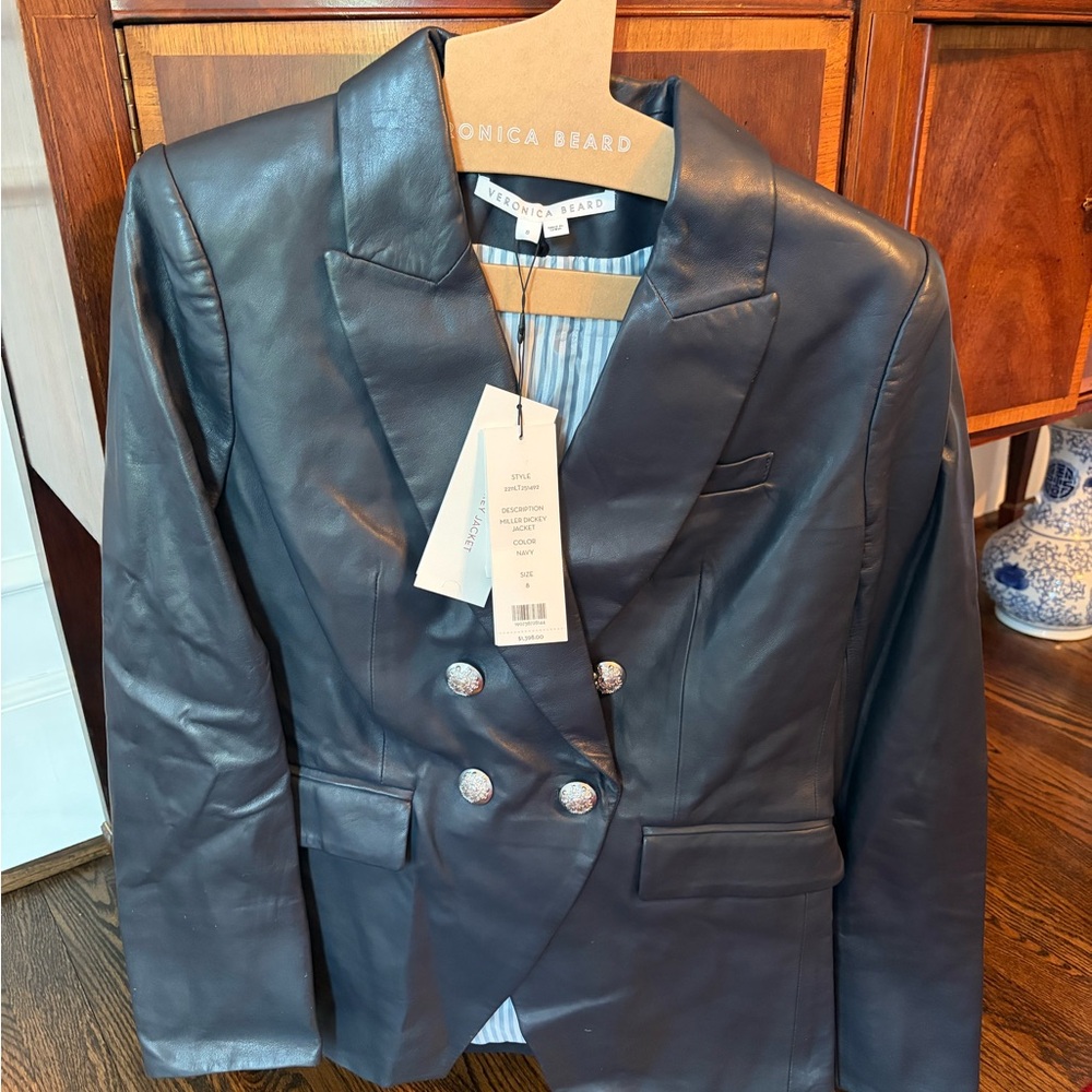 Veronica Beard Miller Leather Dickey Jacket